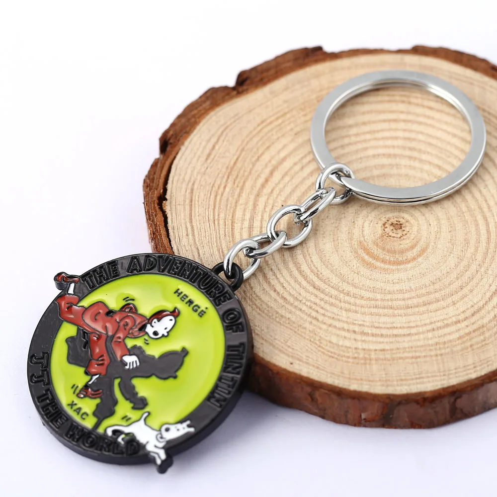 

HSIC JEWELRY The Adventures of Tintin Metal Keychains Pendant Key Chain Key Ring Car Keychain Jewelry Game Key Holder HC11288