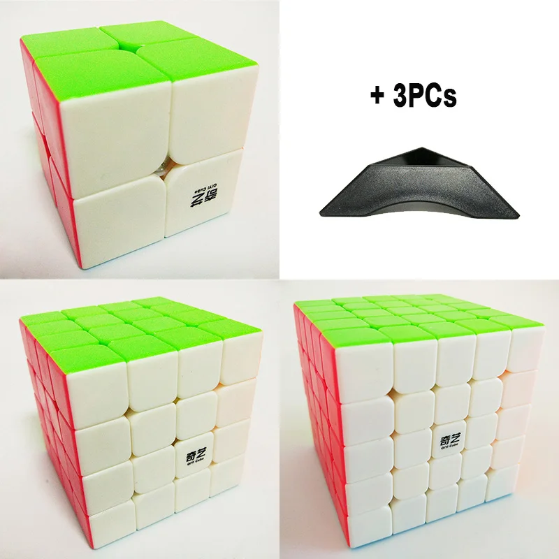 QIYI магический куб 2x2x2 3x3x3 4x4x4 5x5x5 соревнования кубар-Рубик на скорость обучения детей обучающая игрушка липкий матовый куб - Цвет: 2x2  4x4  5x5