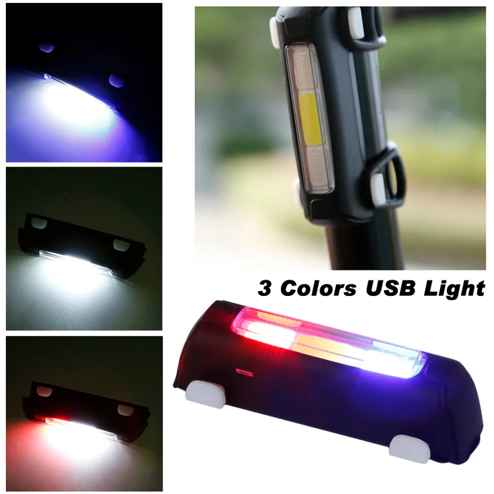 120LM Bicycle Bike Rear Tail LED Light Mini Taillight 3 Colors USB Rechargeable Light Fits for 12-32mm Handlebar Hot sale
