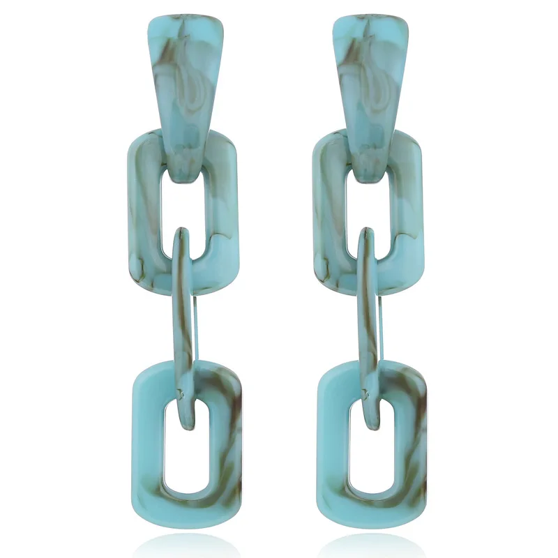 

New Vintage Fashion Acrylic Drop Earrings Statement for Women Big Long Geometric Resin Dangling Earring Jewelry Brincos YY623