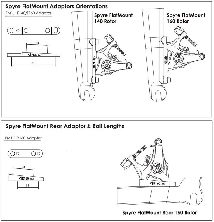 TRP Spyre плоское крепление механическое Двойное боковое включение дорожный дисковый тормозной суппорт SPYRE передний задний 160 мм суппорты, w/or w/o ротор