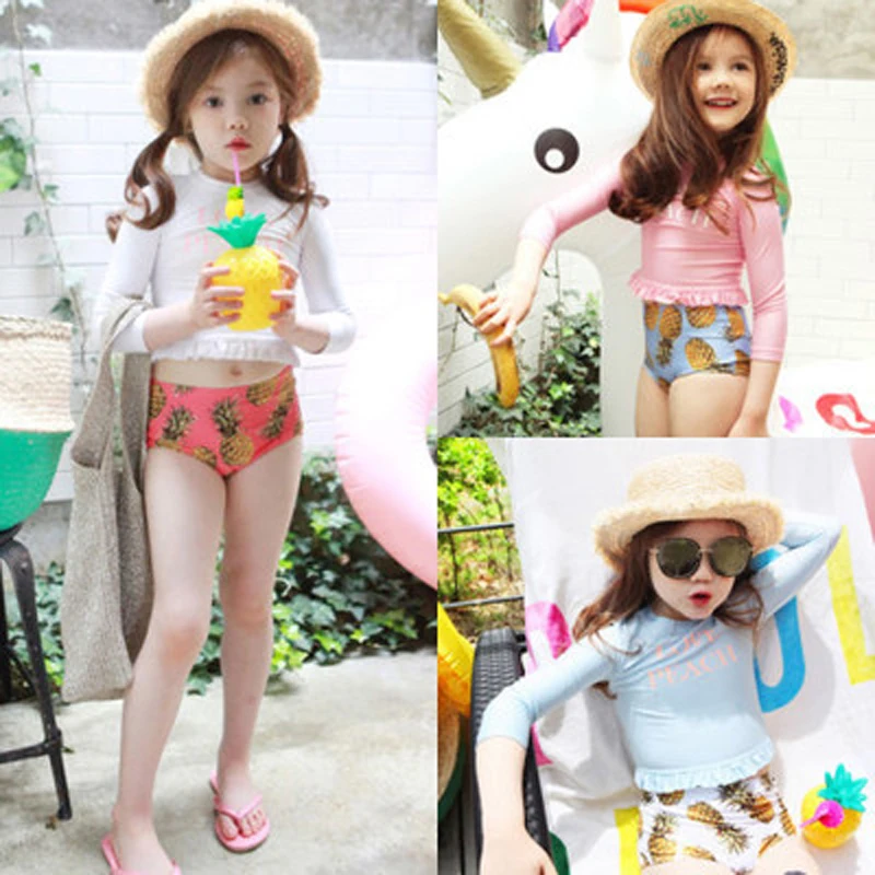 

Children's Swimwear For Girls 2019 Girl Swimming Suit Kids Bathing Suits Clothes Swimsuit Baby Korean Children Split High Waist