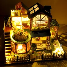 Кукольный дом мебель Diy Миниатюрный пылезащитный чехол 3D Деревянный Miniaturas кукольный домик игрушки подарки на день рождения коробка театр Каса с музыкой