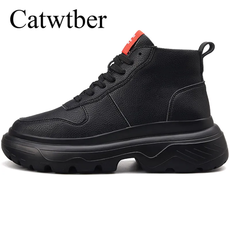 

Catwtber Outdoor Footwear Casual Men Chelsea Boots Spring Autumn Winter Fashion Ankle Boots Mens Increase Thick bottom Shoes