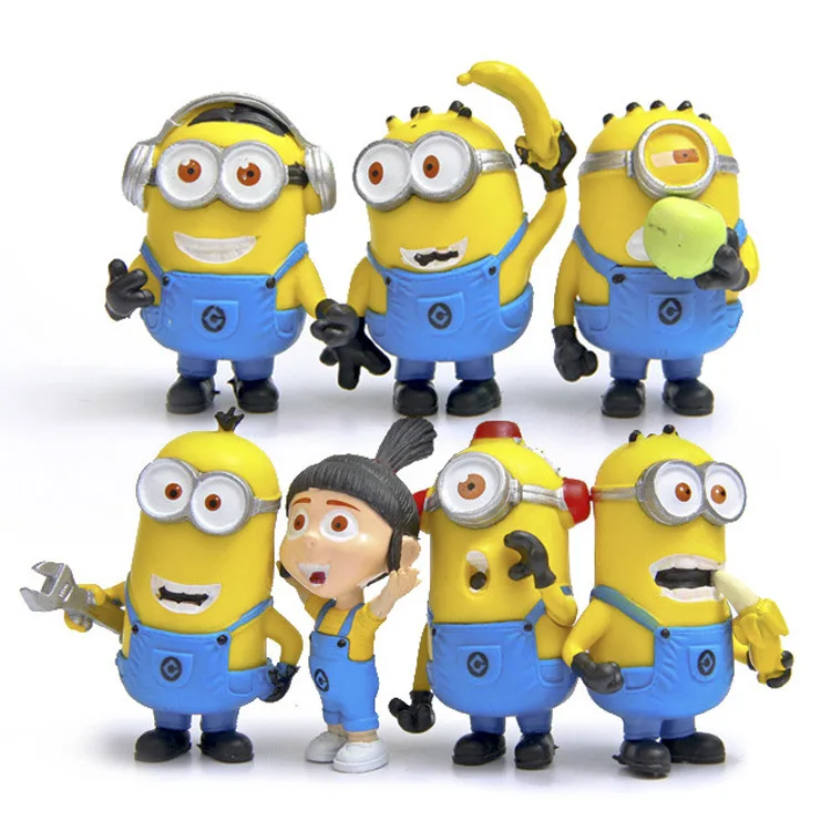 

7 pcs PVC Minions nicknack fridge magnet Miniature landscape gardening figures home decoration Creative toys gift for kids