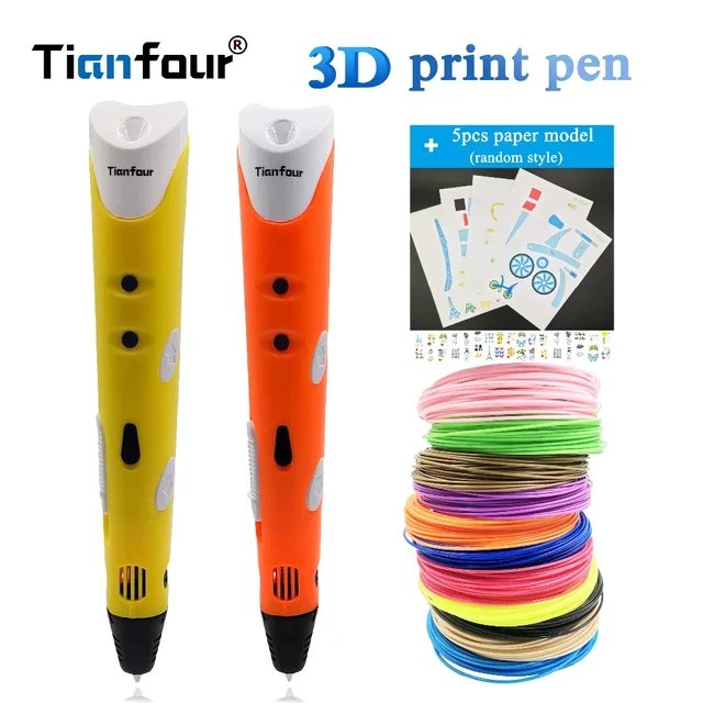 Cheap Tianfour magic 3d printer pen Drawing pen With 1.75mmABS filaments paper model 3D Printing pen for kids best Christmas gifts