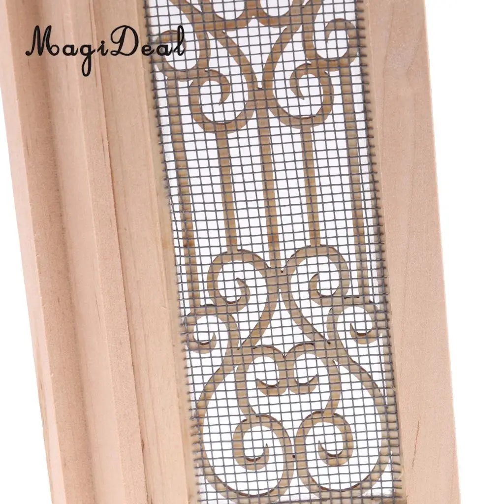 MagiDeal 1/12 Scale Dollhouse Miniature Wood External Hollow Screen Double Door Unpainted Furniture for Dolls House Accessory