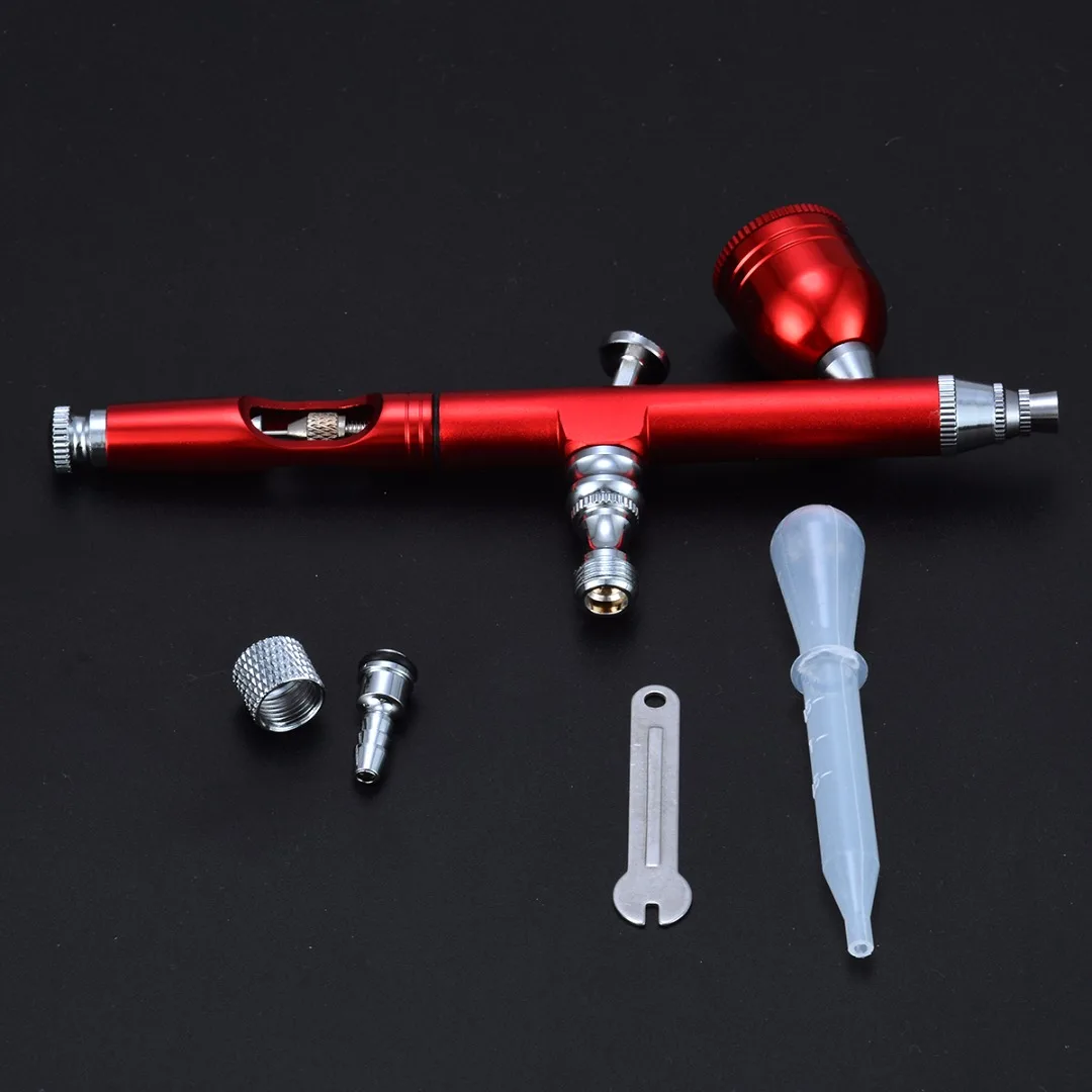 Goede 1 st Rood Goud Airbrush Tool Dual Action Gravity Feed 0.3mm Tool Spray Airbrush Nail Art Verf Tattoo Tool Mayitr Power Tools