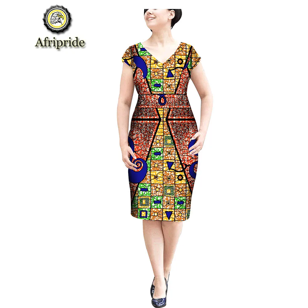 Африканские платья для женщин платье из чистого хлопка Анкара принт Дашики Базен riche вечернее платье африканская ткань Afripride S1825003