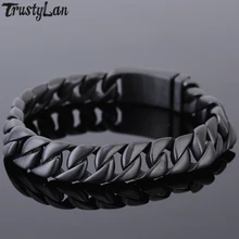 Модные мужские s браслеты мужской браслет из черной стали с покрытием из тяжелого металла, ручная цепочка, ювелирные изделия дружбы, новинка