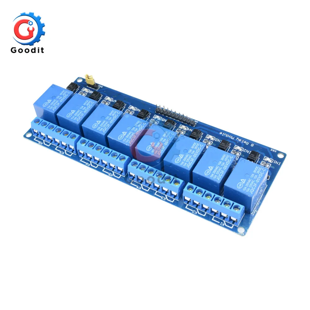 8 канальный релейный модуль постоянного тока 5 В для Arduino Raspberry Pi DSP AVR PIC ARM с защитой