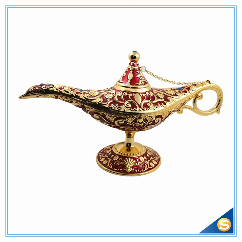 

13.7''Enamel Metal Aladdin Magic Genie Lamps Home Decorative