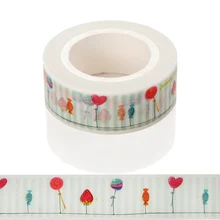 1 Pcs Japanese Washi Decorative Adhesive Tape Strawberry Candy Masking Paper Tape Diary Sticker Washi Tape Christmas