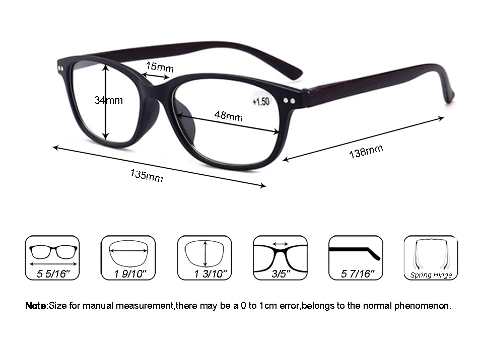 Очки для чтения для мужчин и женщин, винтажная оправа из смолы, деревянные эластичные очки для ног, диоптрий+ 1+ 1,5+ 2+ 2,5+ 3+ 3,5+ 4