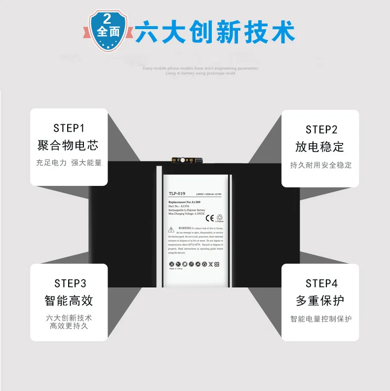 ISUN 5 шт./лот батарея планшета для iPad 2 батарея 6500 мАч A1376, 616-0559616-0561616-0576 батарея