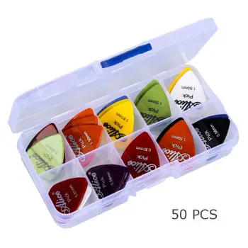 

50 guitar picks 1 box case Alice acoustic electric bass pic plectrum mediator guitarra musical instrument thickness mix 0.58-1.5