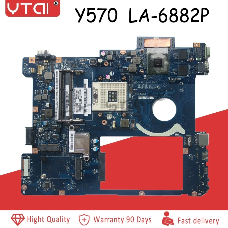 

LA-6882P Y570 Motherboard For Lenovo Y570 laptop Motherboard PIQY1 LA-6882P GeForce GT555M graphics card Mainboard 100% tested