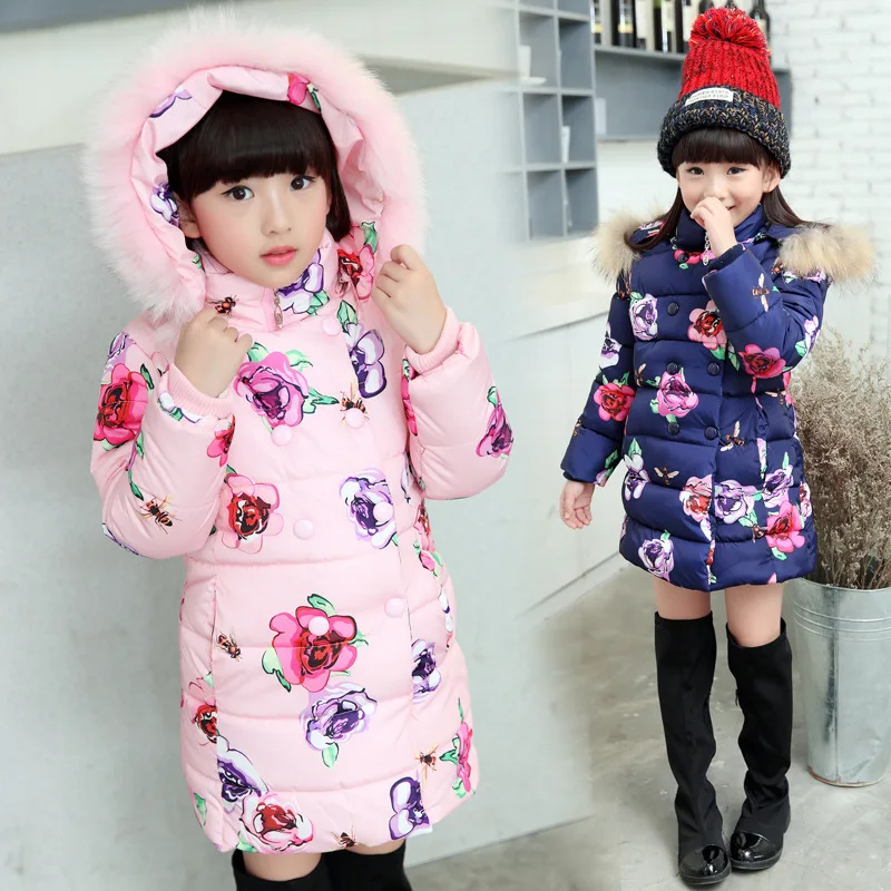 2016 New Children Children Girls In Winter Coat Jacket Cotton Garments A Generation Of Flowers