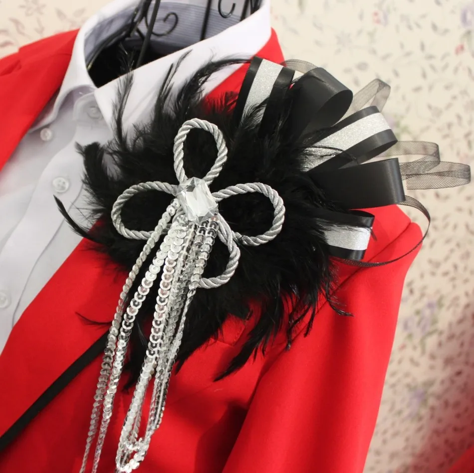 

Handmade epaulette high quality Punk shoulder brooch epaulet/epaulettes spikes/escapulario blazer accessories Host decoration