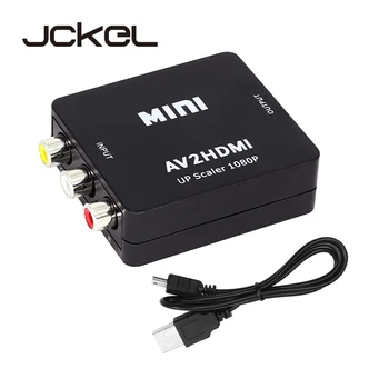 

JCKEL Mini AV/RCA/CVBS Jack to a HDMI Scaler 1080P Converter Box AV2HDMI Video Adapter for HDTV TV PS3 PS4 PC DVD Xbox Projector