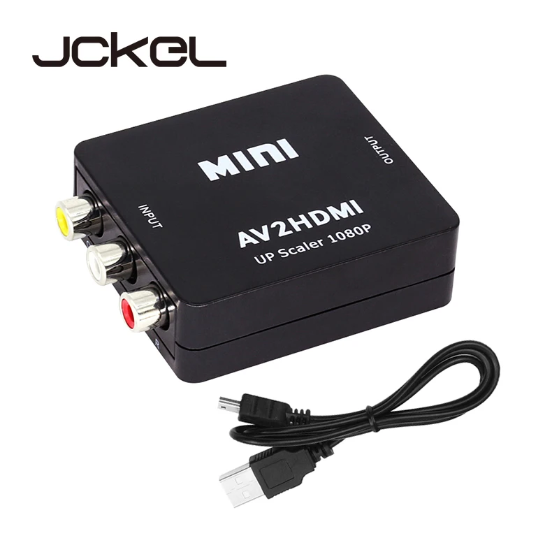 JCKEL البسيطة AV/RCA/CVBS جاك إلى HDMI المتسلق 1080 وعاء تحويل مربع AV2HDMI الفيديو محول ل HDTV التلفزيون PS3 PS4 PC DVD Xbox العارض