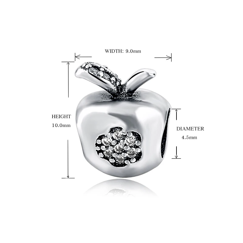 StrollGirl Apple Charms collection Beads 925 silver with enamel&CZ Fit original Pandora Charm Bracelets diy Jewelry Making Gifts