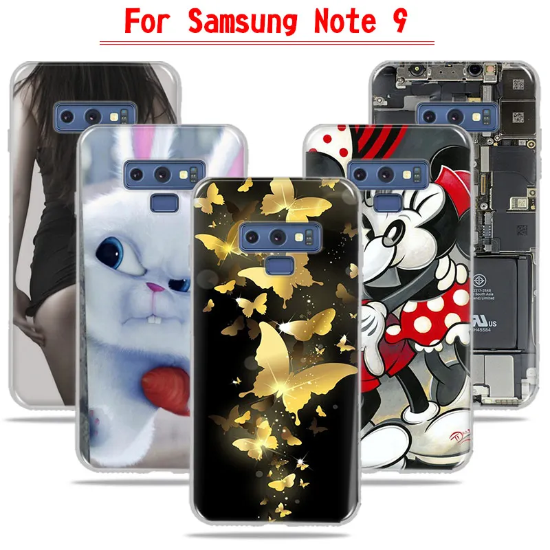 

Cute Cartoon Transparent Ultra Thin Soft Silicone Phone Case Back Cover For Samsung Galaxy S8 S9 Plus Note 8 9 Protective Bags