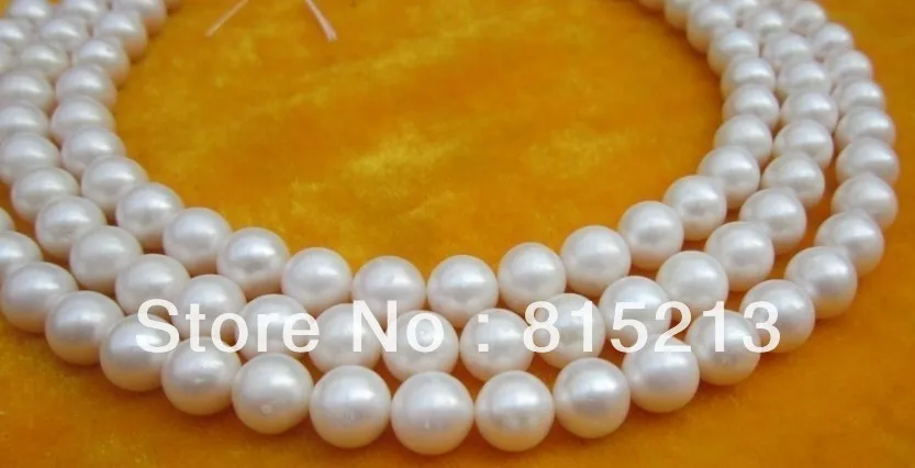 

ddh00765 CHARMING 48" 10-11MM AKOYA AAA + WHITE PEARL NECKLACE 14k GOLD CLASP