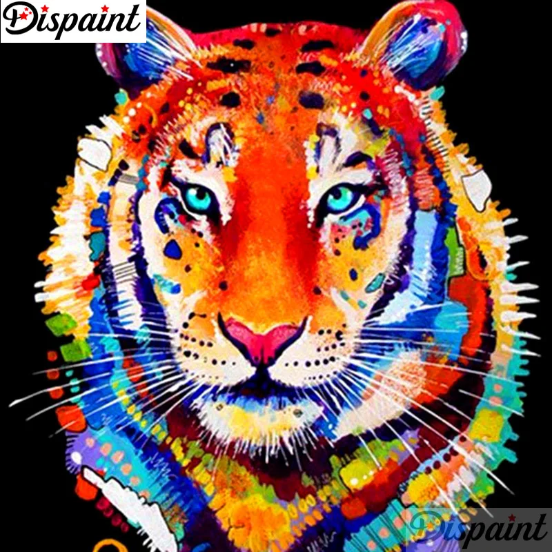 

Dispaint Full Square/Round Drill 5D DIY Diamond Painting "Animal tiger" Embroidery Cross Stitch 3D Home Decor Gift A10961