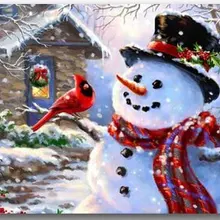 Зимний праздник Счастливого Рождества счастливый снеговик и Cardinals Крытый двери коврики машина чистая ткань нескользящая резиновая подложка