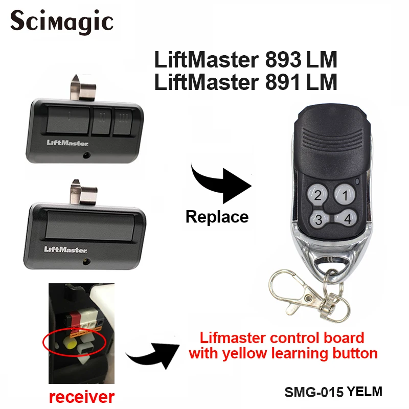2 шт./упаковка пульт дистанционного управления для гаражных дверей LiftMaster 891LM 893LM + 0