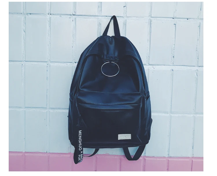 Menghuo Preppy Style School Backpack 2 Different Sizes Lovers Backpack Unisex PU Leather Backpack Travel Bags Teenagers Mochila (86)