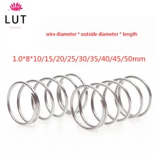10 шт. 304 пружины из нержавеющей стали, короткое сжатие, диаметр провода 1,0* наружный диаметр 8* длина 10-50