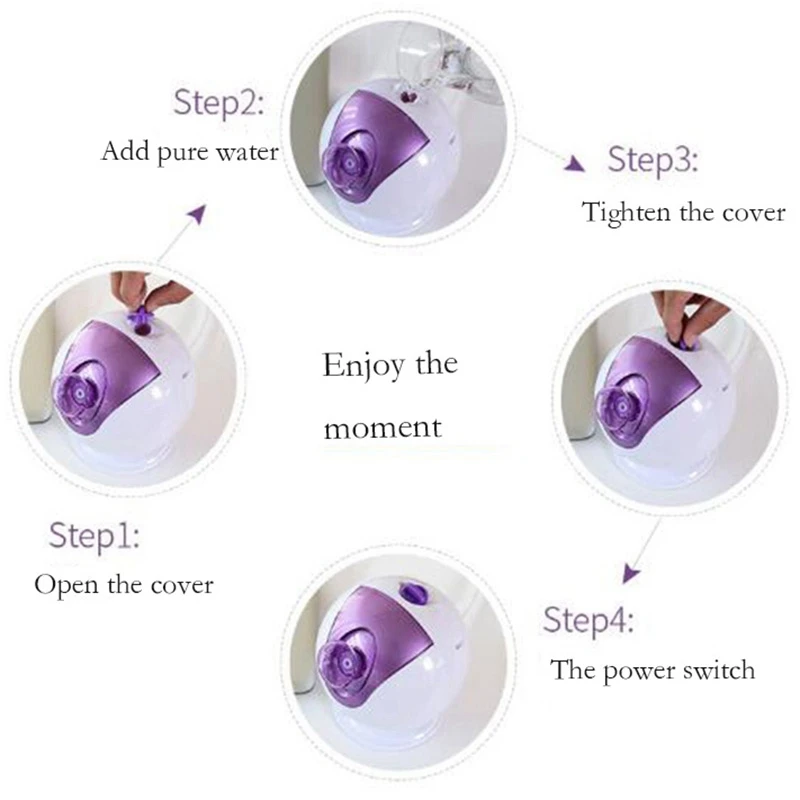 Пароварка для лица, увлажнитель, нанометр, наполняющий счетчик воды, отбеливающий влажный и горячий спрей, домашний паровой прибор для лица