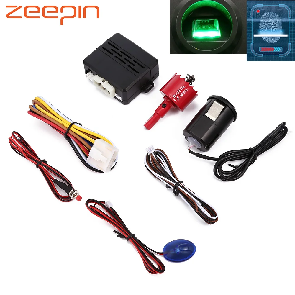 X1 12V Universal Car Alarm Systems Security Fingerprint Identification
