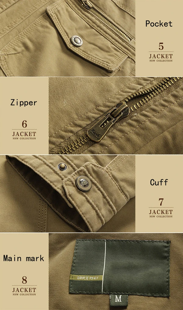 Big Size S-5XL Men Outdoor Autumn Cotton Jacket Outwear