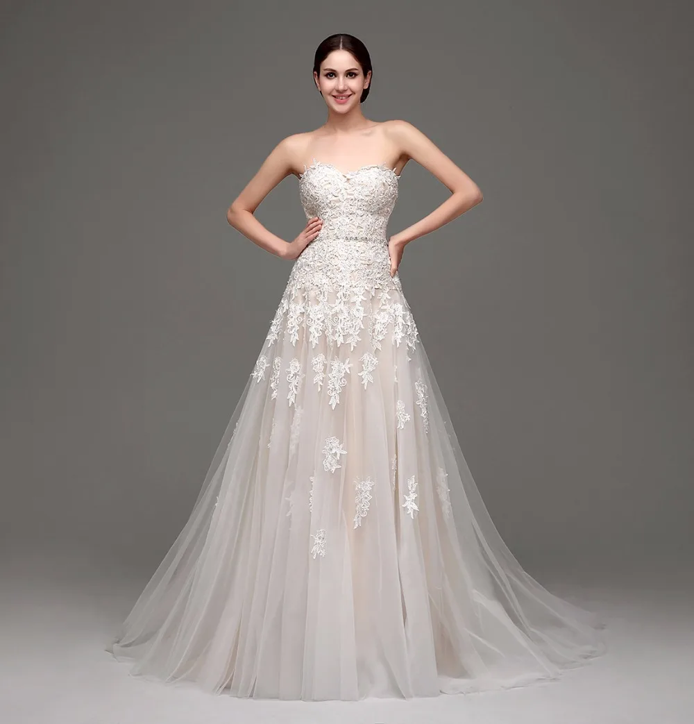 В наличии vestidos de novia 2018 бежевый свадебный наряд Vestido Noiva свадебное платье невесты