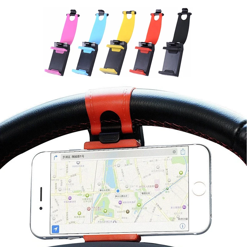 

SIANCS Fashion Steering Wheel Phone Holder for iPhone Samsumg LG GPS MP4 PDA Elastic Bracket Universal Stand