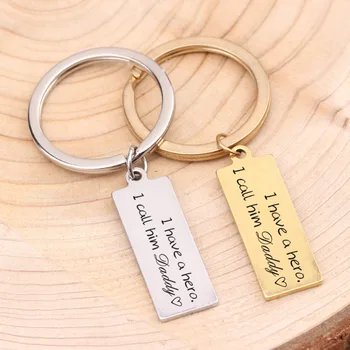 

Gift For Father Key Chain"I Have A Hero I Call Him Daddy"Daughter Son Choose Father's Day Birthday Keyring Fashion Car Pendant