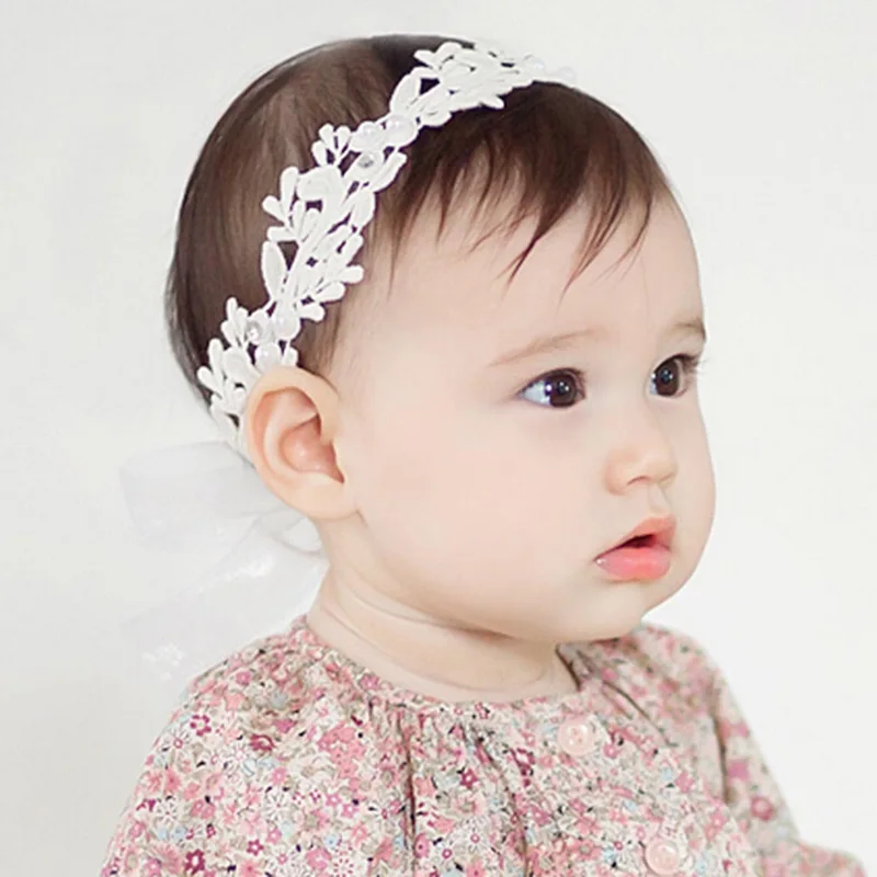 2016 Baby Flower Headband Girl Children Infant Baby White