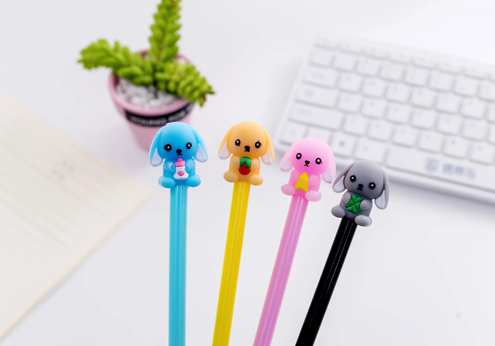 Animal dos Desenhos Cão de Leite Super Bonito Pequeno Animados Papelaria Caneta Neutra 0.5 Preto Estudante Kawaii Estacionário 40 Pçs 10 neutra 0.5 preto estudante kawaii estacionário
