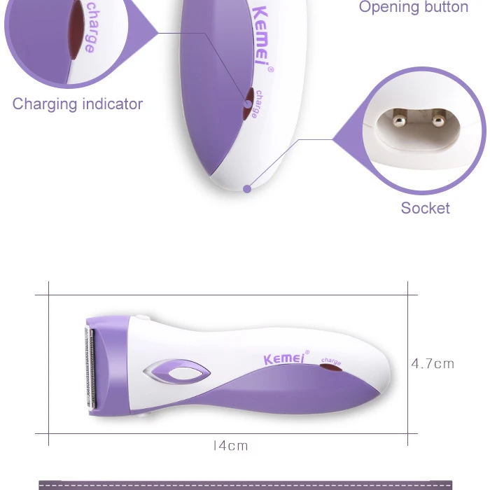 Электробритва kemei для женщин, электрическая бритва для удаления волос, Женская бритва, перезаряжаемый женский эпилятор для удаления волос, депиляция бикини