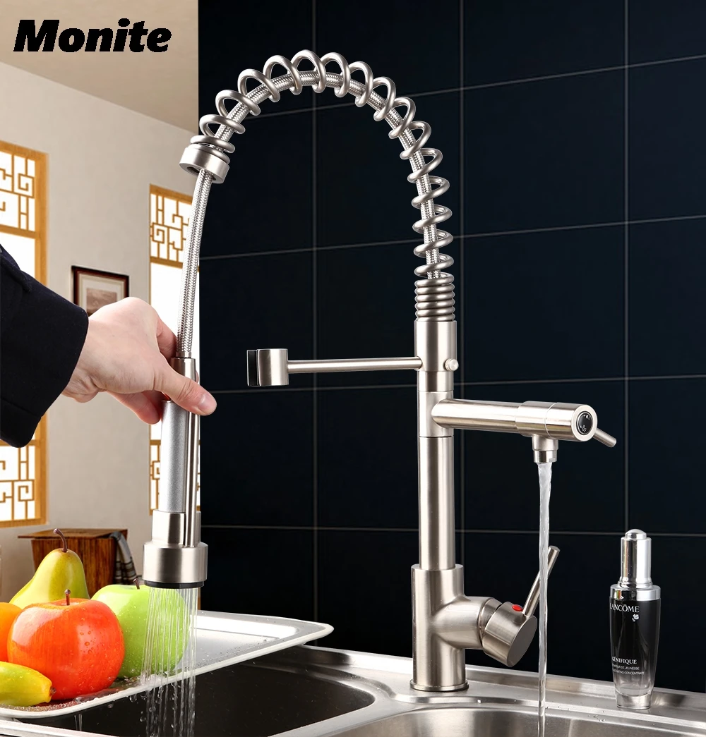

YANKSMART Kithcen Sink Faucets Swivel 8525-3 Basin Tap Nickel Brushed torneira Tap Vessel Vanity Taps Plumbing Fixture