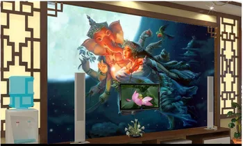 

Custom 3d photo wallpaper 3d wall murals wallpaper Religious TV backdrop beauty elephant figure 3d wallpaper for living room