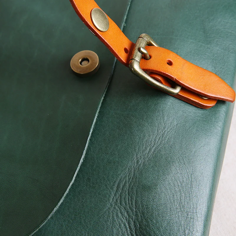 AETOO Handmade leather women's bag, literary retro leather one-shoulder slant bag, cross-sectional hit color small bag