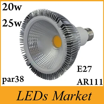 

Super Bright Par38 E27 E26 AR111 LED Bulbs Light AC110-240V 20W 25W COB led lamp light led Spotlight Warm White 3000K CRI 85 CE
