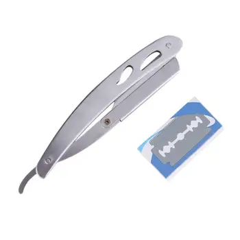 

Men Shaving Barber Tools Hair Razor and Blades Antique Black Folding Shaving Knife Stainless Steel Straight razor Holder