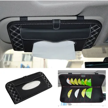 

Car Sun Visor Tissue Box Holder 14 Disc Tidy Sleeve CD DVD Card Case Wallet Storage Holder Car Interior Accessories Organizer