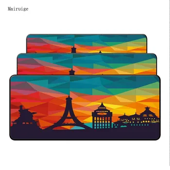 

Mairuige Colorful Tower Landscape Anti-Slip Laptop PC Pad Mat Large Lockedge Rubber MousePad For CSGO DOTA LOL Gamer 900*400*4mm