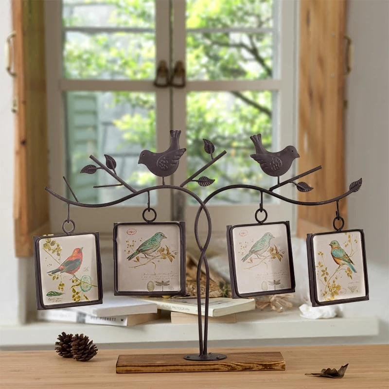 

RETRO Art Ironphoto Frame, Square, Bird, Photo Frame, Wedding Photo, Children Photo Frame